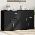 vidaXL Buffets 2 Pièces noir 60x31x70 cm bois d'ingénierie