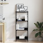 Bibliothèque vidaXL Noir Chêne 50x33x117 5 cm Bois d'ingénierie et Acier