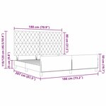 Châssis de lit vidaXL Gris foncé 180x200 cm Velours
