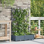 vidaXL Cache-pot de jardin 2 Pièces Gris Clair 80 x 40 x 125 5 cm Acier
