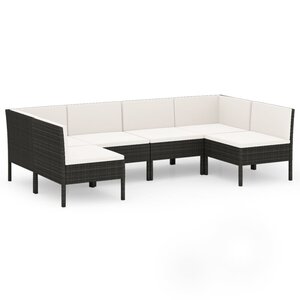 Salon de jardin meuble d'extérieur ensemble de mobilier 6 pièces avec coussins résine tressée noir 02_0016920