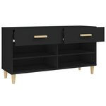 vidaXL Armoire à chaussures Noir 102x35x55 cm Bois d'ingénierie