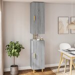 vidaXL Buffet haut Sonoma gris 34 5x34x180 cm Bois d'ingénierie