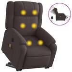 vidaXL Fauteuil inclinable de massage électrique Marron foncé Tissu