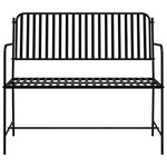 vidaXL Banc de jardin Noir 104 x 54 x 93cm Acier