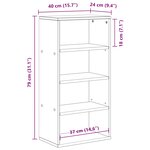 vidaXL Armoire latérale ODDA 40x24x79 cm bois massif pin