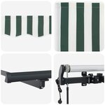 vidaXL Auvent Rétractable Vert et blanc 400 × 300 cm tissu