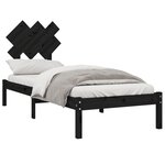 vidaXL Cadre de lit sans matelas noir 75x190 cm bois massif