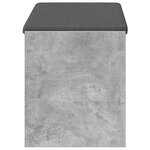 vidaXL Banc d'entrée avec coussin Gris Béton 83 x 38 x 45 cm