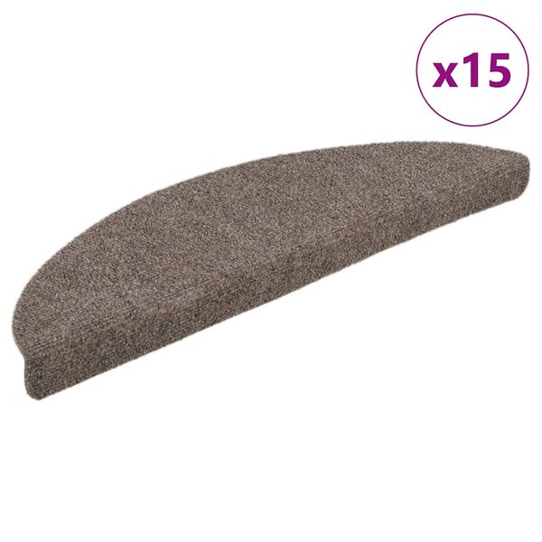 vidaXL Tapis d'escalier autocollants 15 Pièces Crème 65x21x4cm Aiguilleté