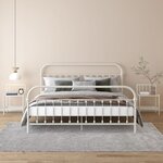 vidaXL Tables de chevet 2 Pièces Blanc et transparent Métal et verre