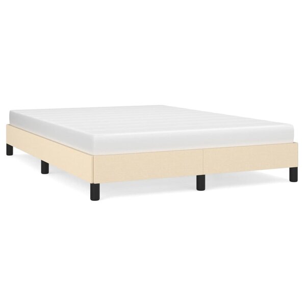 vidaXL Cadre de lit sans matelas crème 140x190 cm tissu