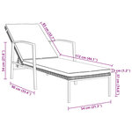 vidaXL Chaises longues lot de avec table Résine tressée Gris