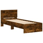 vidaXL Cadre de lit tête de lit chêne fumé 90x190 cm bois ingénierie