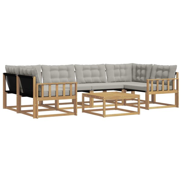 vidaXL Ensemble de canapés d'extérieur 7 pc Blanc et gris clair