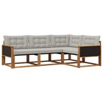 vidaXL Ensemble de canapés d'extérieur 4 pc Naturel et gris clair