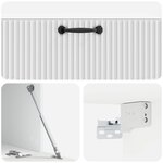 vidaXL Meuble TV mural Montage mural Blanc brillant 98 x 41 x 30 cm