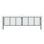vidaXL Portail en maille de jardin Acier galvanisé 400 x 150 cm Gris