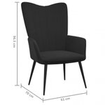 vidaXL Chaise de relaxation avec tabouret Noir Velours