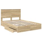 vidaXL Lit de Rangement Chêne Sonoma 140 x 190 cm Bois d'ingénierie