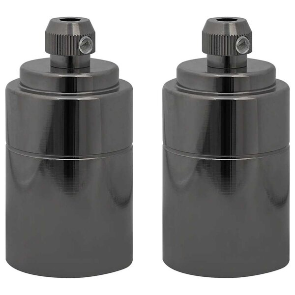 vidaXL Douilles de lampe 2 Pièces noir brillant E27