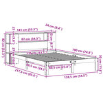 vidaXL Lit bibliothèque sans matelas 135x190 cm bois de pin massif