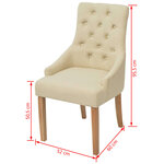 vidaXL Chaises à manger lot de 6 crème tissu