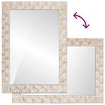 vidaXL Miroir de salle de bain Finition Lavage Blanc 50 x 70 x 2 5 cm