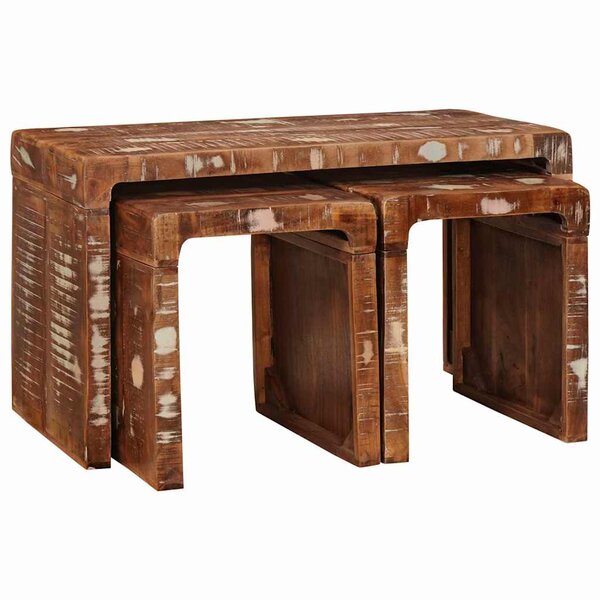 vidaXL Tables gigognes Marron Bois de mangue massif