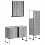 vidaXL Ensemble d'armoires de salle de bain 3 Pièces sonoma gris
