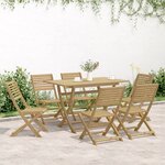 vidaXL Ensemble à manger de jardin 7 Pièces Bois d'acacia solide
