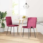 vidaXL Chaises à manger lot de 2 Rouge bordeaux Velours
