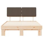 vidaXL Cadre de lit avec tête de lit rembourrée Taupe 140 x 190 cm