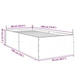 vidaXL Cadre de lit sonoma gris 90x190 cm bois d'ingénierie