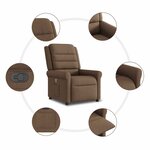 vidaXL Fauteuil inclinable Marron Tissu