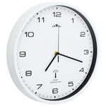 vidaXL Horloge murale radioguidée avec mouvement à quartz 31 cm Blanc