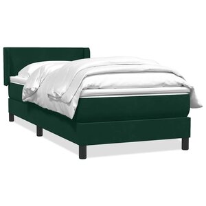 vidaXL Sommier à lattes de lit et matelas vert foncé 80x220 cm velours