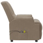 vidaXL Fauteuil de massage taupe similicuir daim