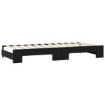 vidaXL Lit de jour avec gigogne et tiroirs noir 90x190 cm tissu