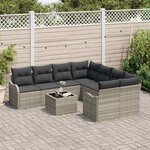 vidaXL Ensemble de canapé de jardin 9 Pièces Gris clair et gris foncé