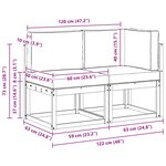 vidaXL Canapé d’extérieur milieu et coin 2 Pièce Naturel et Crème