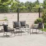 vidaXL Ensemble de meubles de jardin 4 Pièces Noir et anthracite
