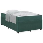 vidaXL Cadre de lit avec matelas Vert foncé 120 x 190 cm Velours