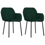 vidaXL Chaises à manger lot de 2 Vert foncé Velours