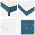 Lit Box Spring vidaXL avec Matelas Bleu Foncé 140x190 cm en Velours