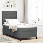 vidaXL Lit à ressorts avec Matelas Gris Foncé 90x200 cm Tissu