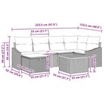 vidaXL Ensemble de canapé de jardin avec coussin 7 Pièces Noir Poly rotin