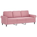vidaXL Ensemble de canapés 3 Pièces avec coussins Rose Velours