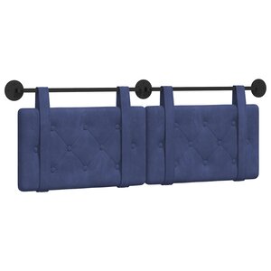 vidaXL Tête de lit suspendue Bleu police Velours