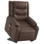 vidaXL Fauteuil inclinable de massage électrique marron similicuir